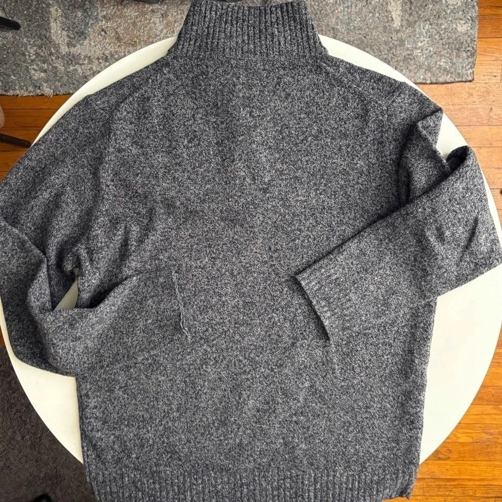 J. Crew Men’s Lambswool 1/2 Zip Pullover Sweater Size Large Tall Gray Heather